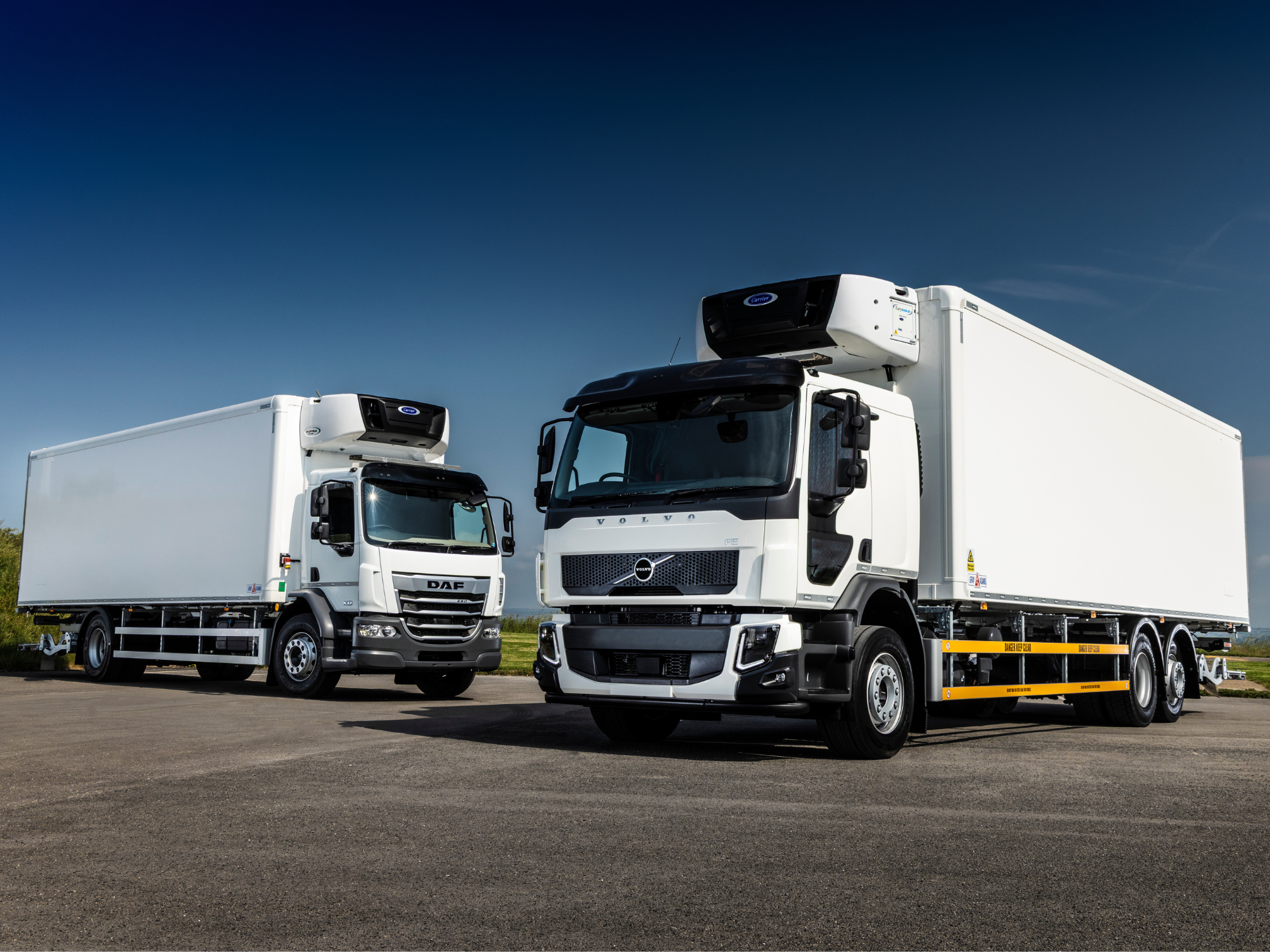 Two fridge freezer trucks ready to rent or hire